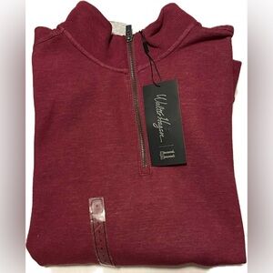 NWT Walter Hagen Golf 1/4 Zip Mens Small Mid-Weight Pique Fleece Raspberry color